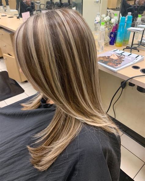 streaked blonde highlights